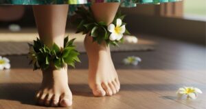 フラで体重移動を意識して立つ足元の様子