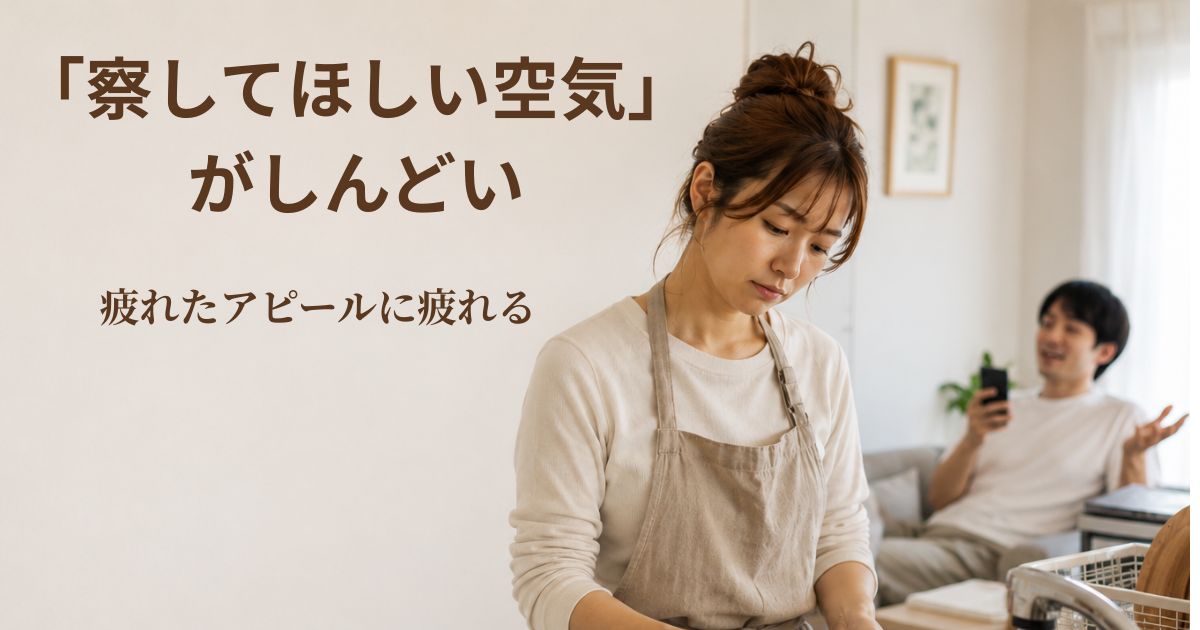 察してほしい空気を出す人に疲れ、洗い物をしながらうつむく女性