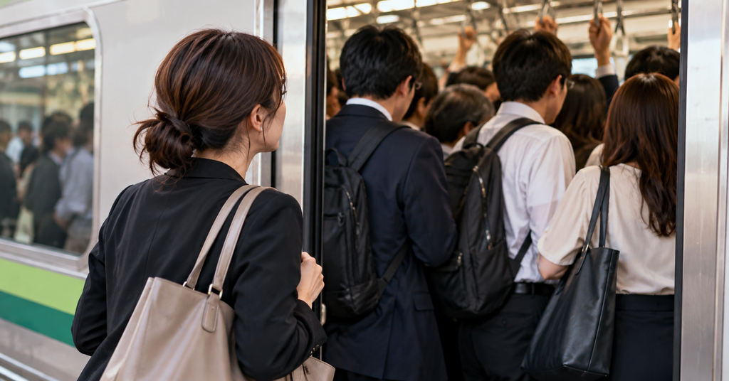 満員電車の入り口付近で動かない人に困る乗客